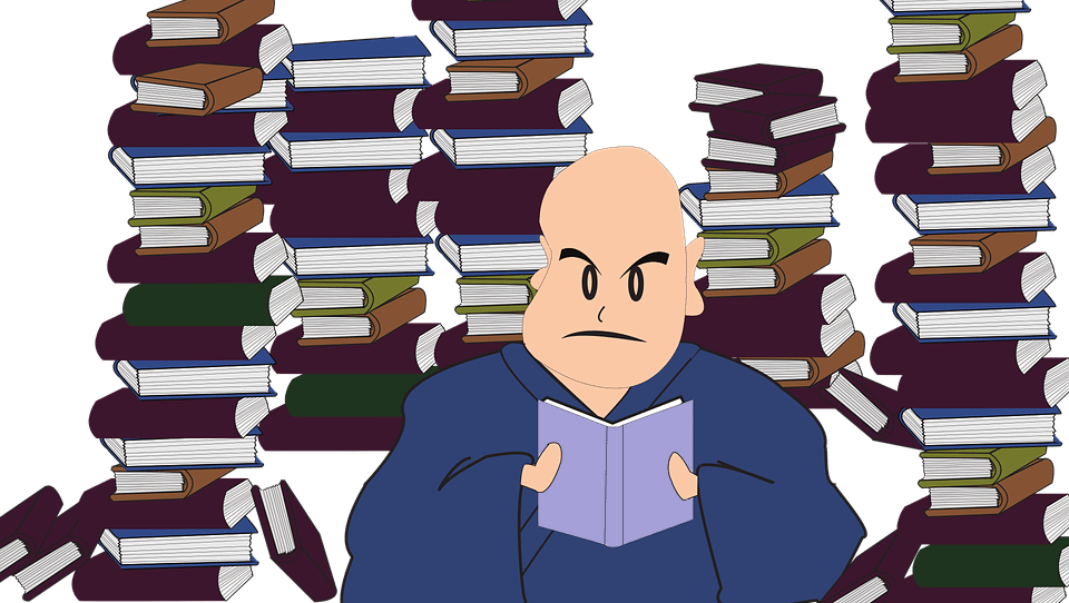 a person reading books